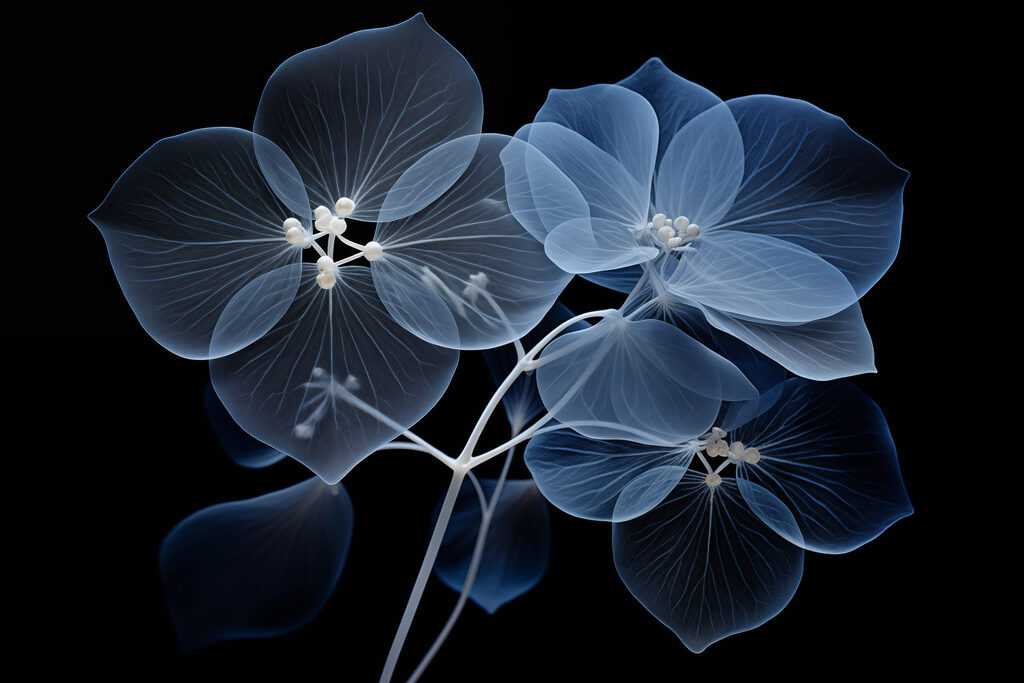 Fiori blu luminosi — design completo