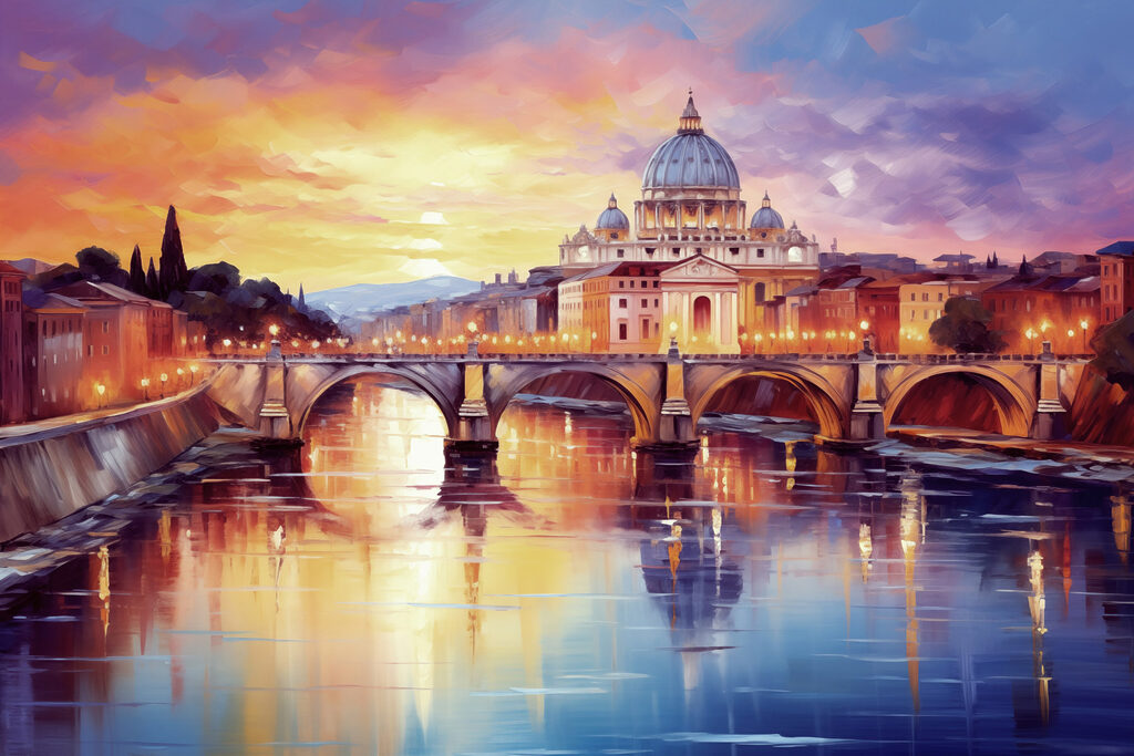 Cupola romana sul fiume — design completo