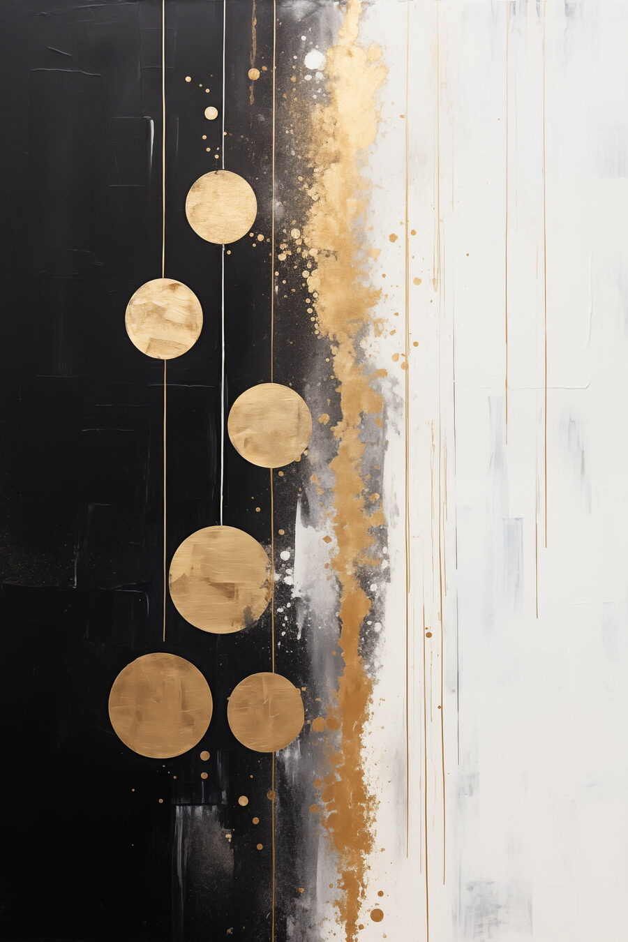 Cerchi d’oro su nero — design completo