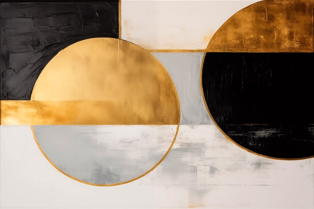 Cerchi neri e oro — design completo