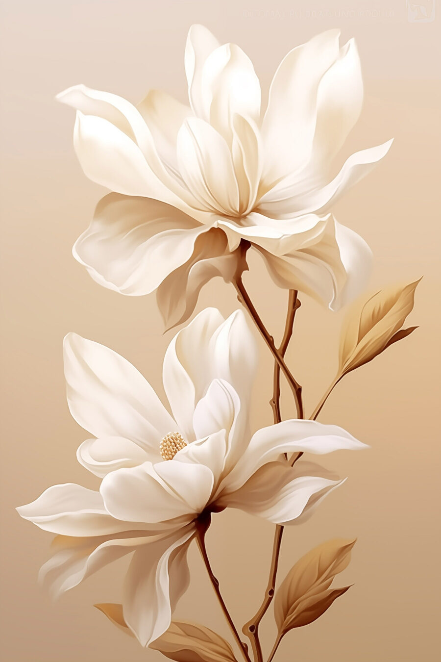 Due magnolie su sabbia — design completo