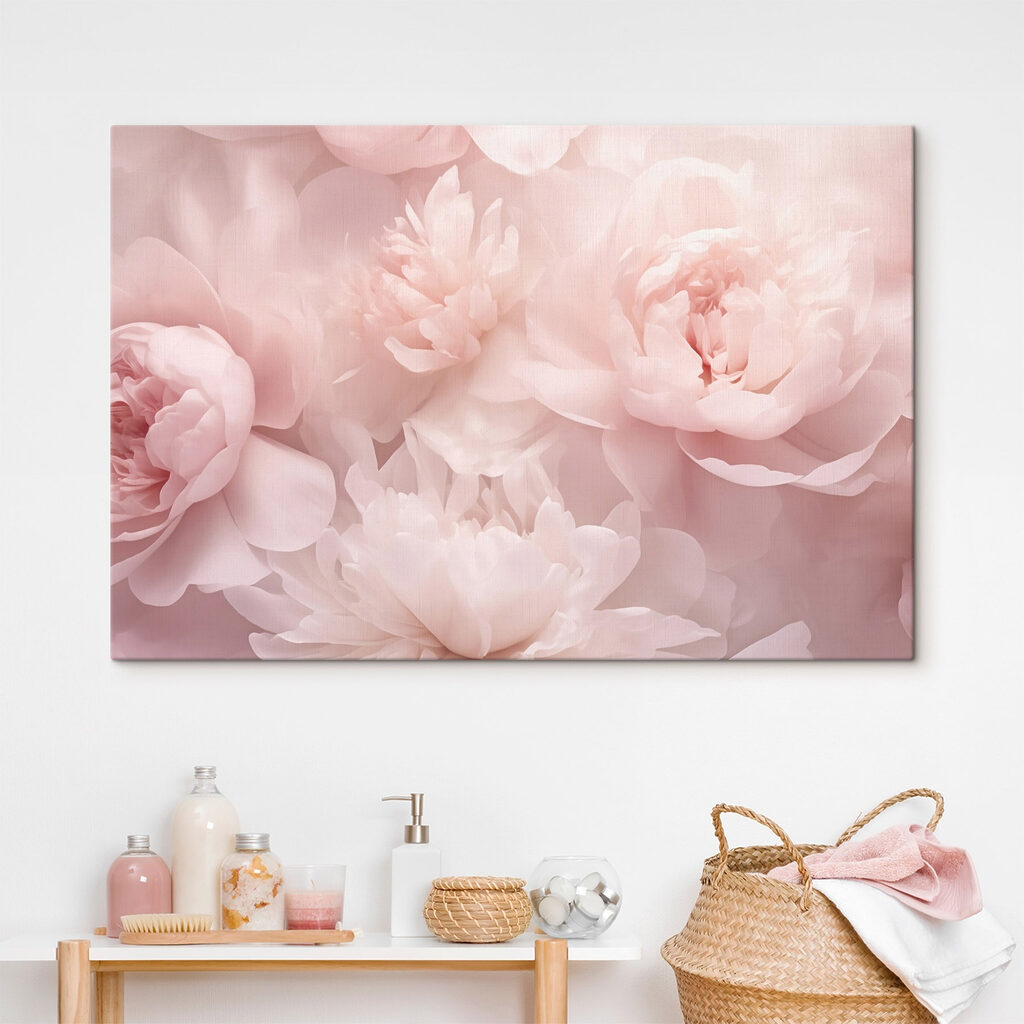 Peonie in nuvola rosa in un ambiente