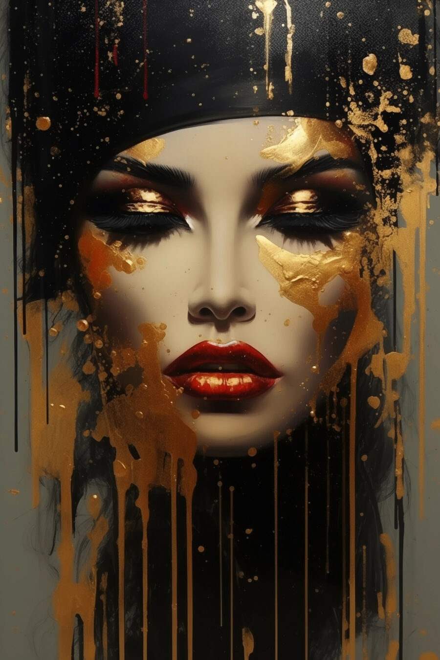 Labbra rosse, lacrime dorate — design completo