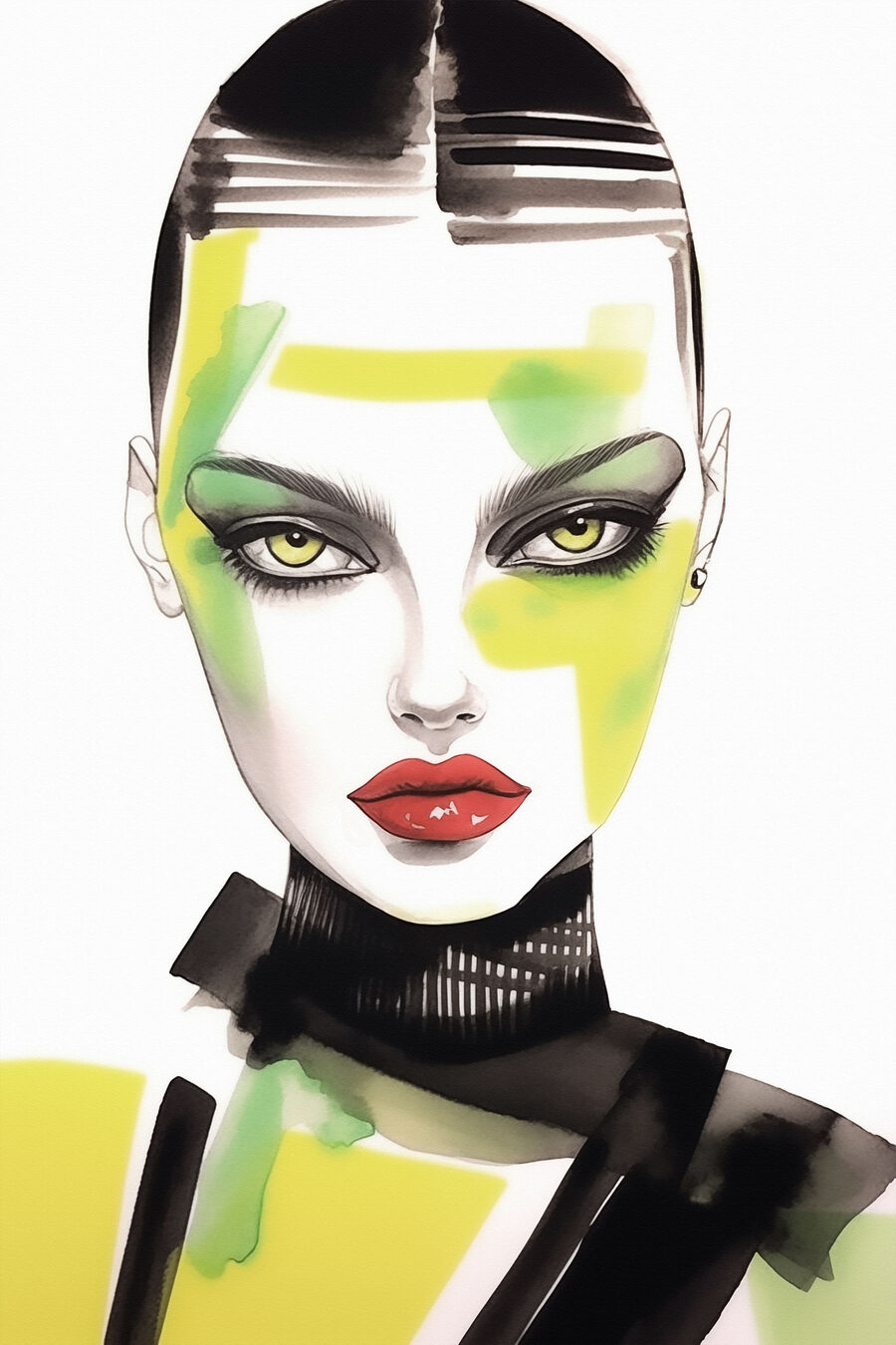 Sguardo tra verde lime — design completo