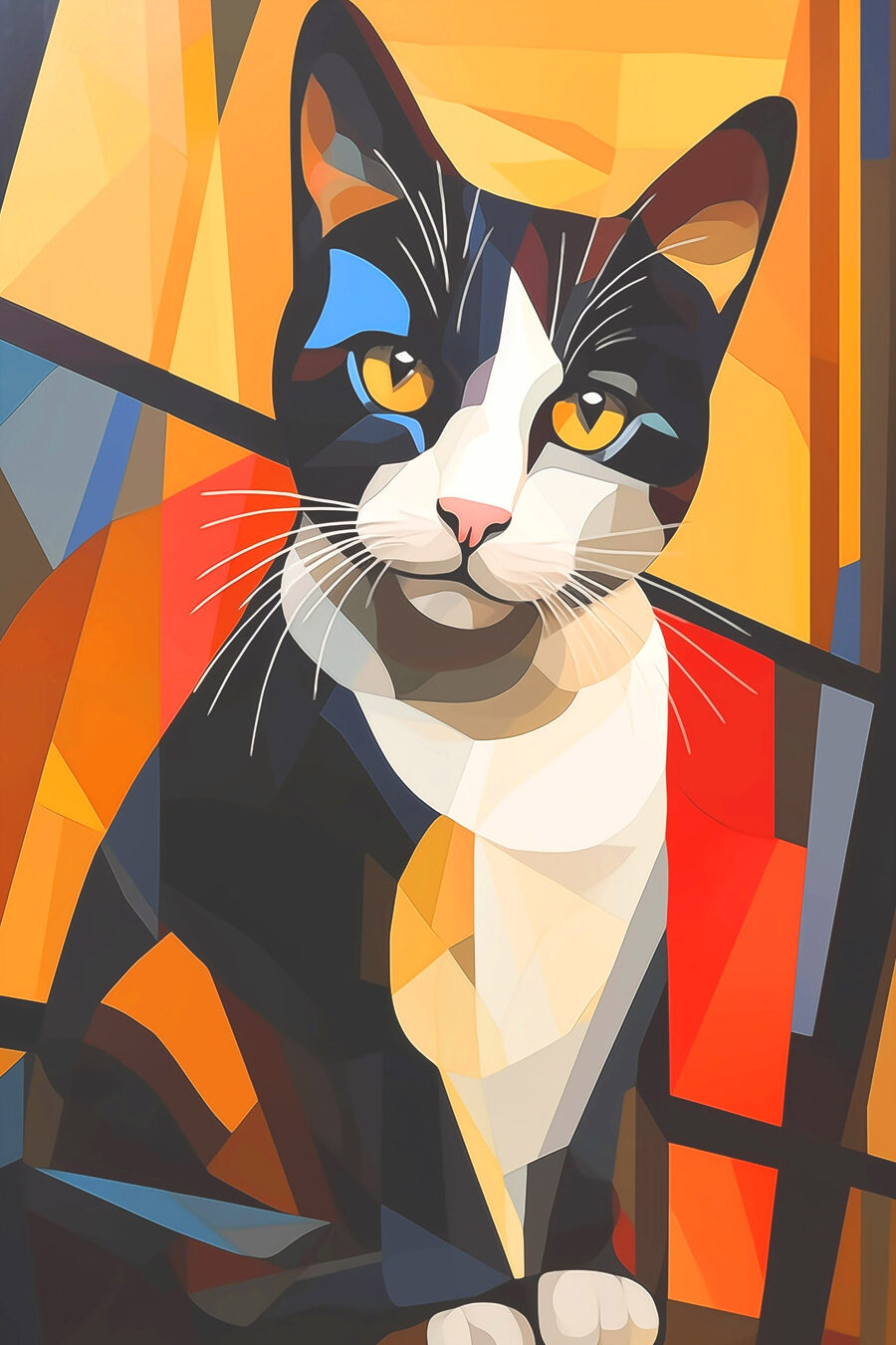 Gatto variopinto in campiture — design completo