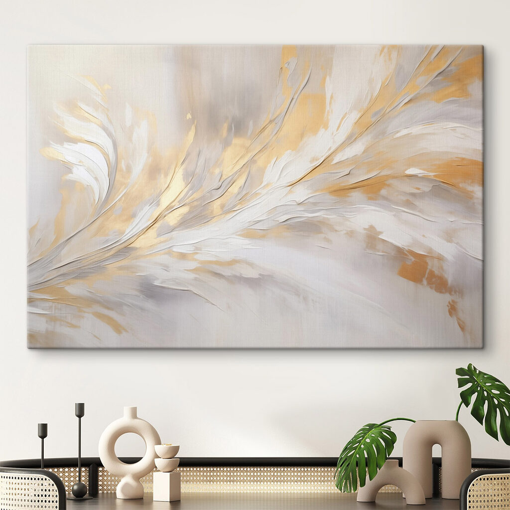 Luce dorata su bianco in un ambiente