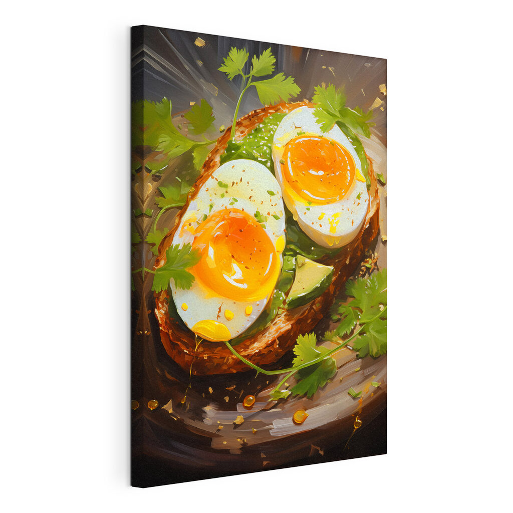 Toast all’avocado con uovo, tela tesa e bordo avvolto