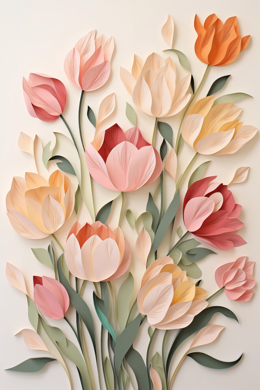 Tulipani in toni pesca — design completo