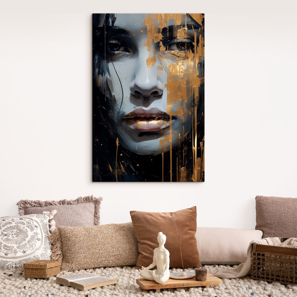 Sguardo scuro, schizzi d’oro — ambiente 1