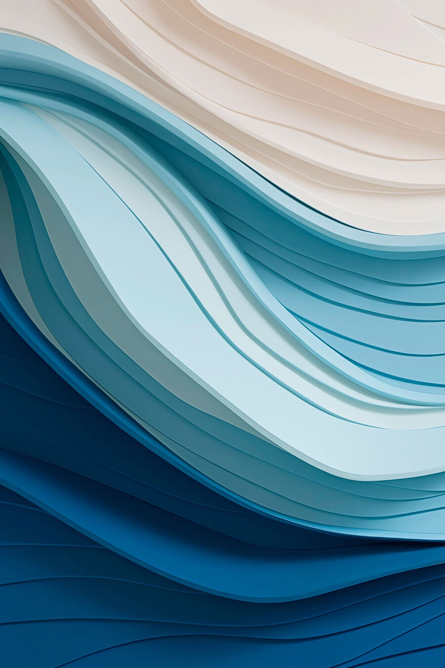 Onde blu che scendono — design completo