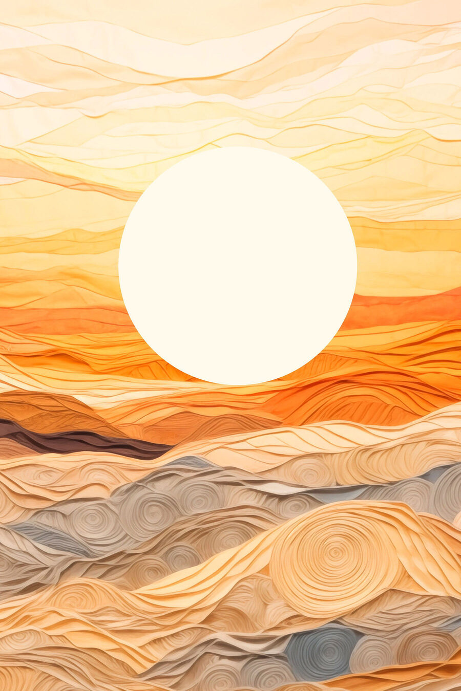 Sole sopra colline arancio — design completo