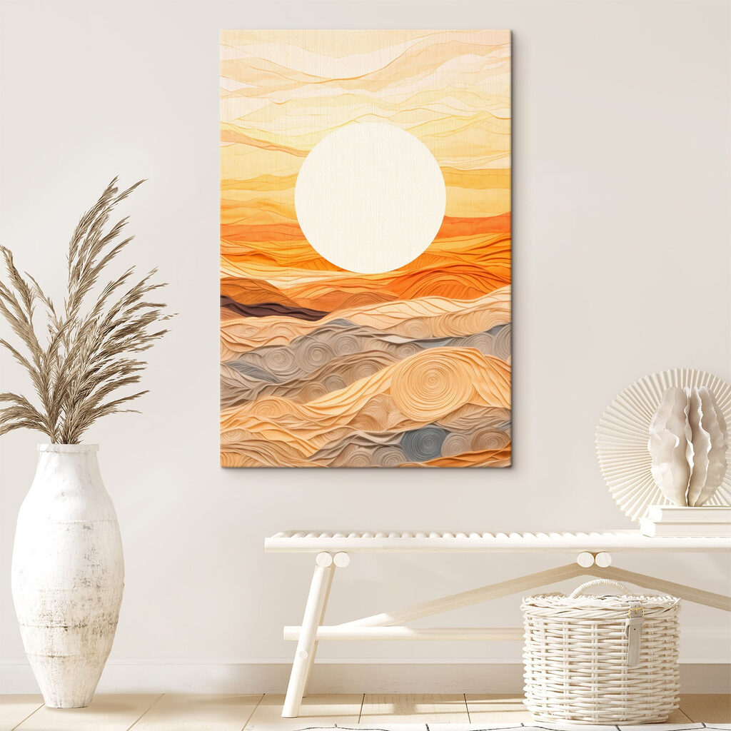 Sole sopra colline arancio — ambiente 1