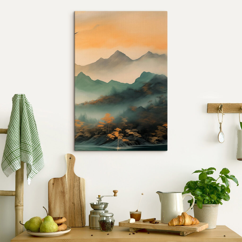 Albero dorato sui monti — ambiente 1