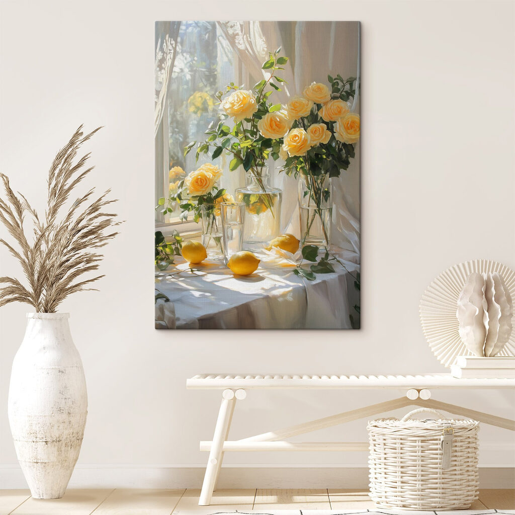 Rose alla luce in un ambiente