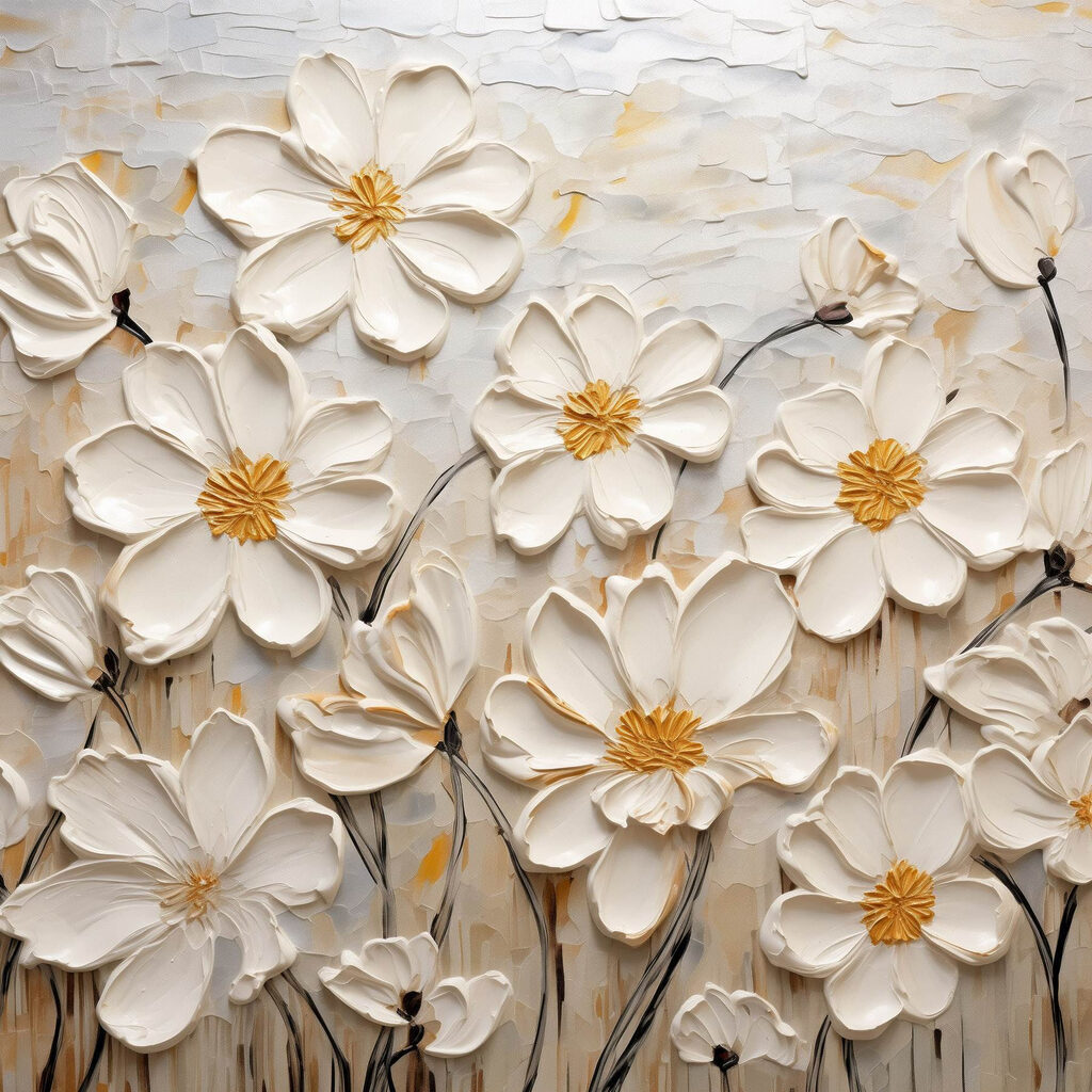 Fiori pieni in rilievo — design completo