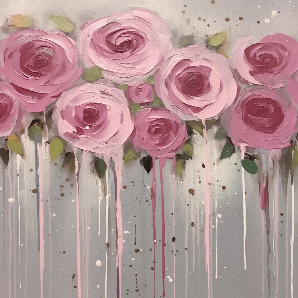 Rose rosa a pennellate — design completo
