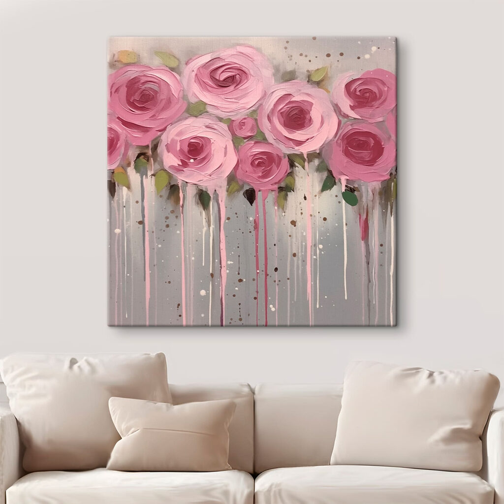 Rose rosa a pennellate — ambiente 1