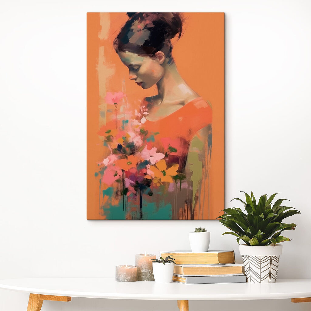 Abito arancione con fiori — ambiente 1