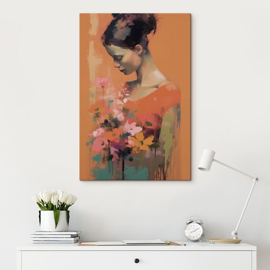 Abito arancione con fiori — ambiente 2