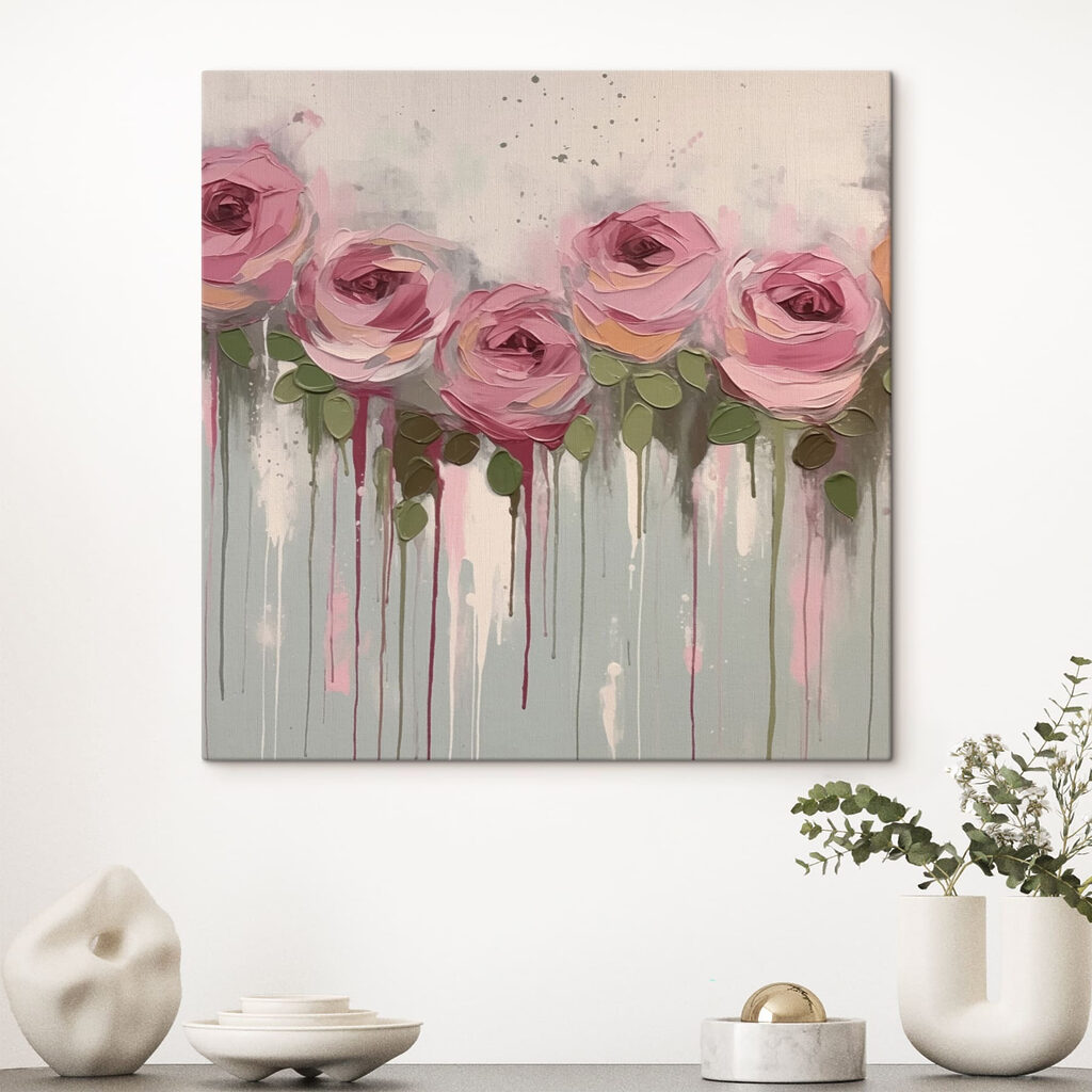 Cinque rose con gocce — ambiente 1
