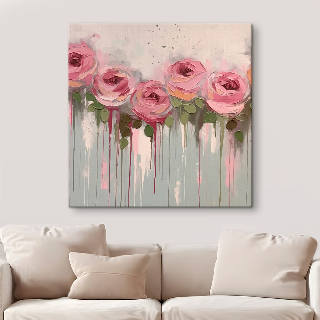 Cinque rose con gocce — ambiente 2