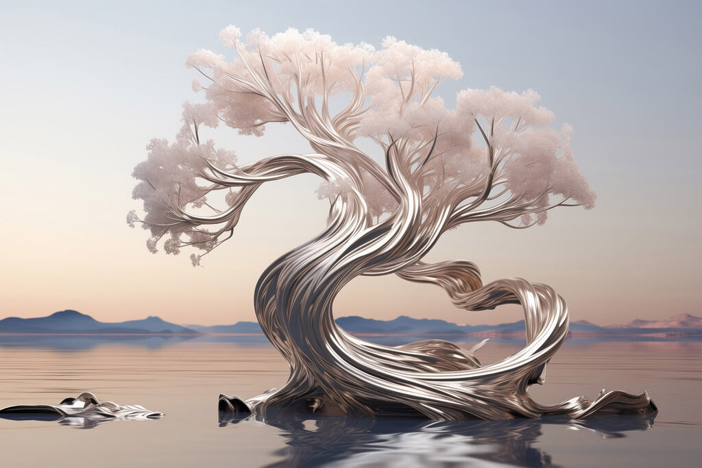 Albero dal tronco argenteo — design completo