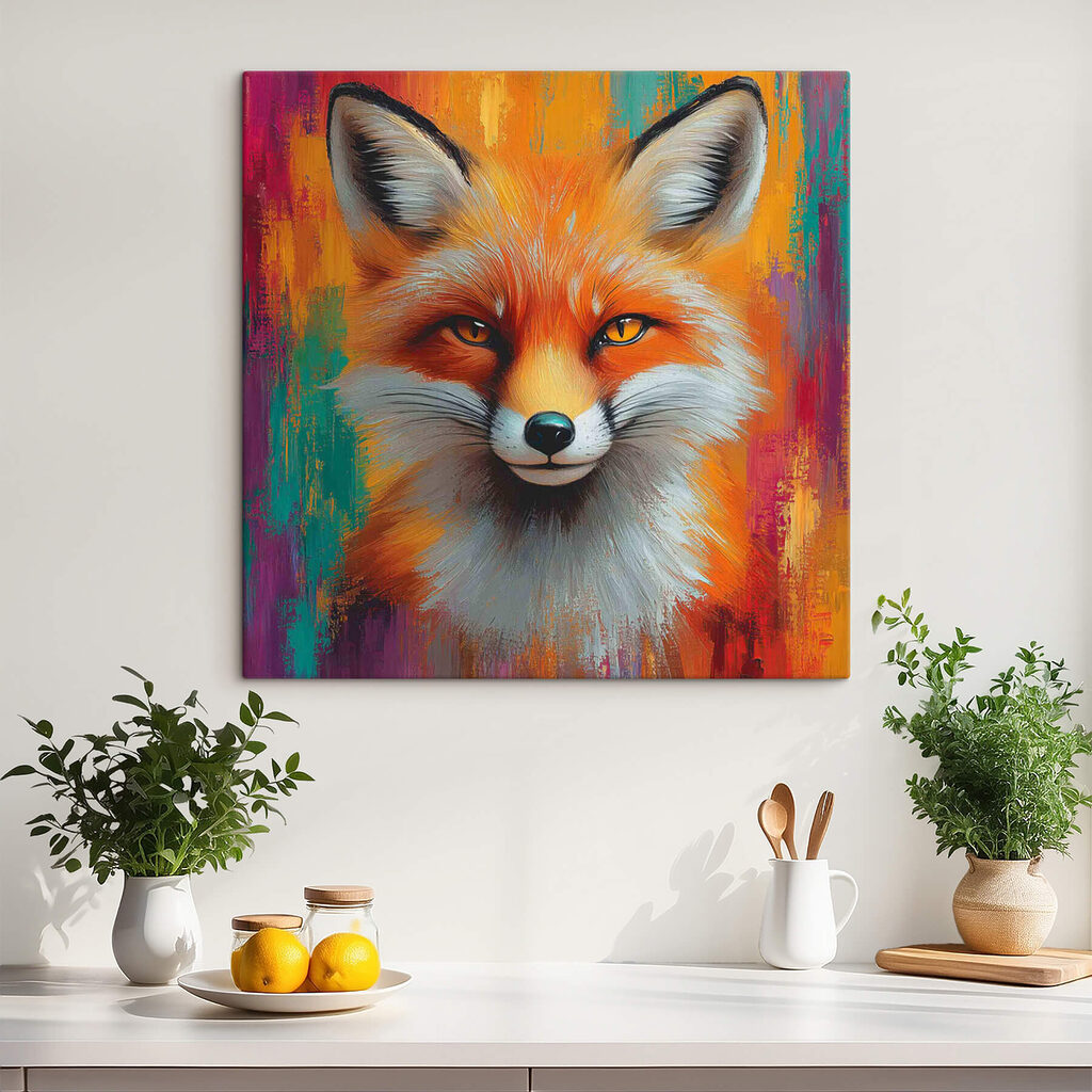 Volpe a strisce colorate — ambiente 3
