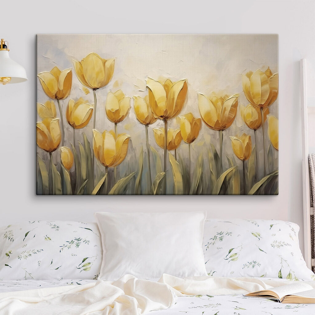 Tulipani gialli in fila — ambiente 1