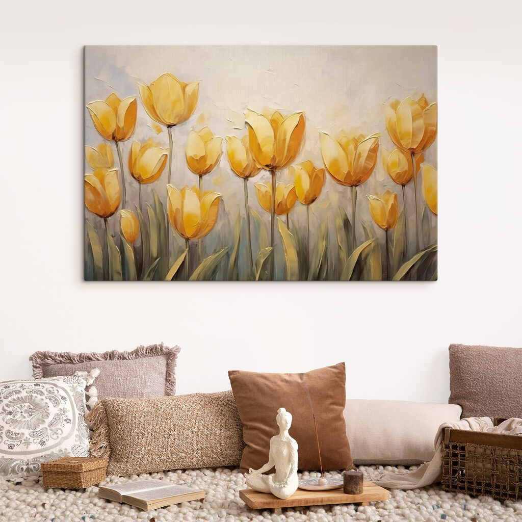 Tulipani gialli in fila — ambiente 2