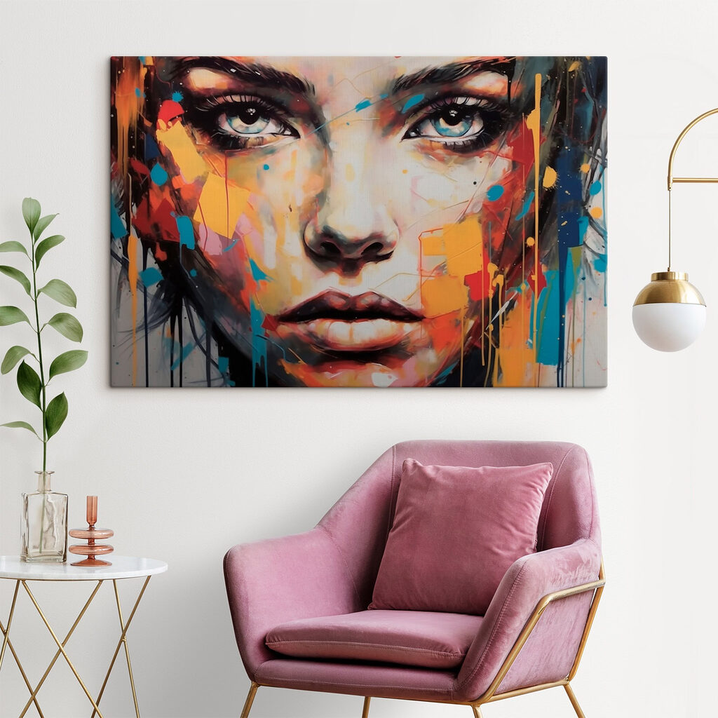 Occhi blu tra schizzi — ambiente 2