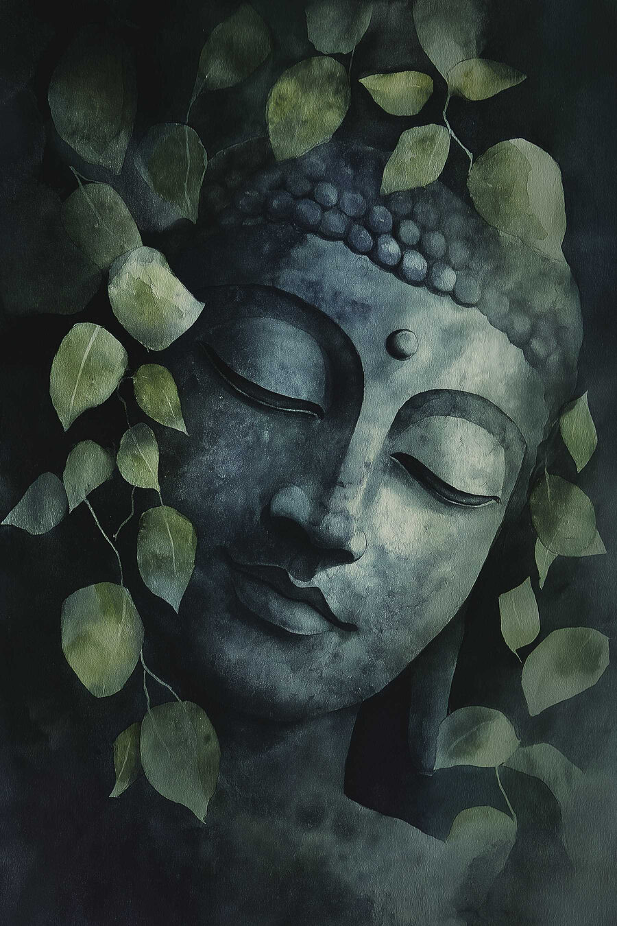 Volto di Buddha obliquo — design completo