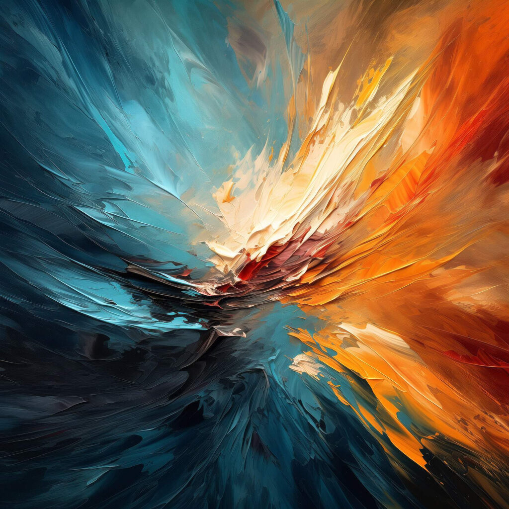 Fuoco tra correnti blu — design completo