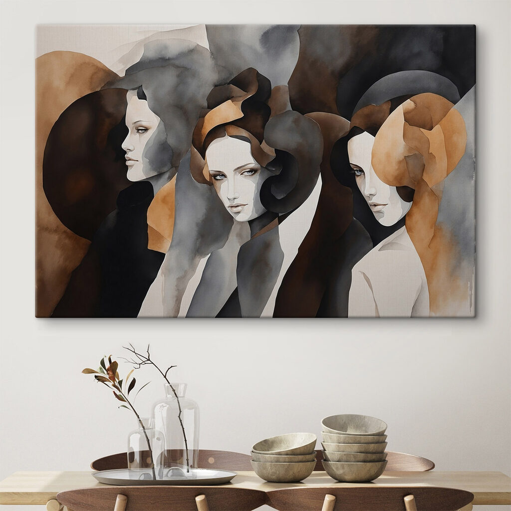 Tre donne, forme terrose — ambiente 3