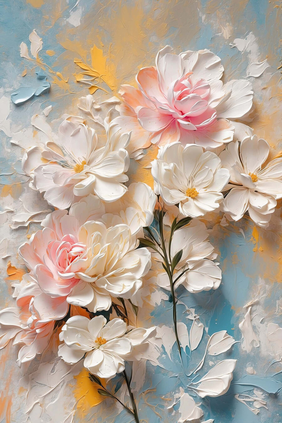 Fioritura rosa su ghiaccio — design completo