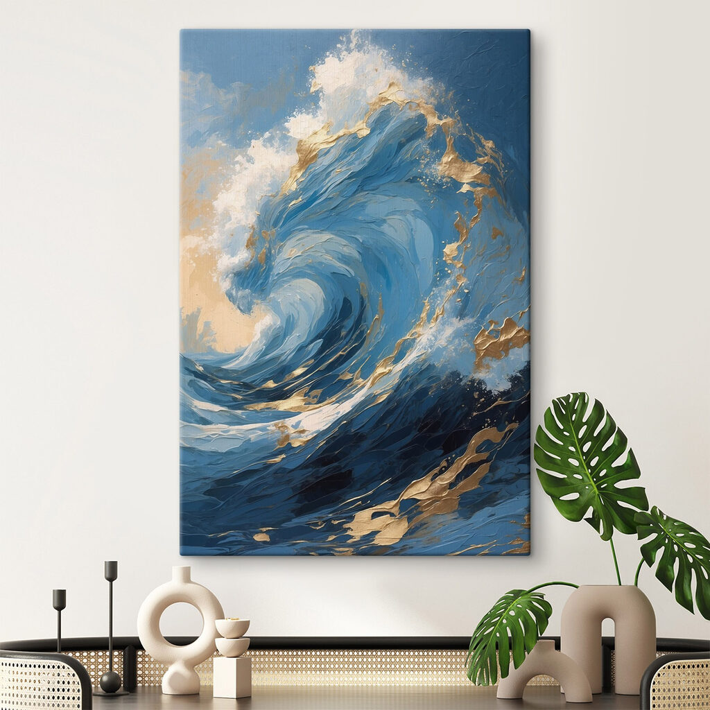 Onda blu, schiuma dorata — ambiente 1