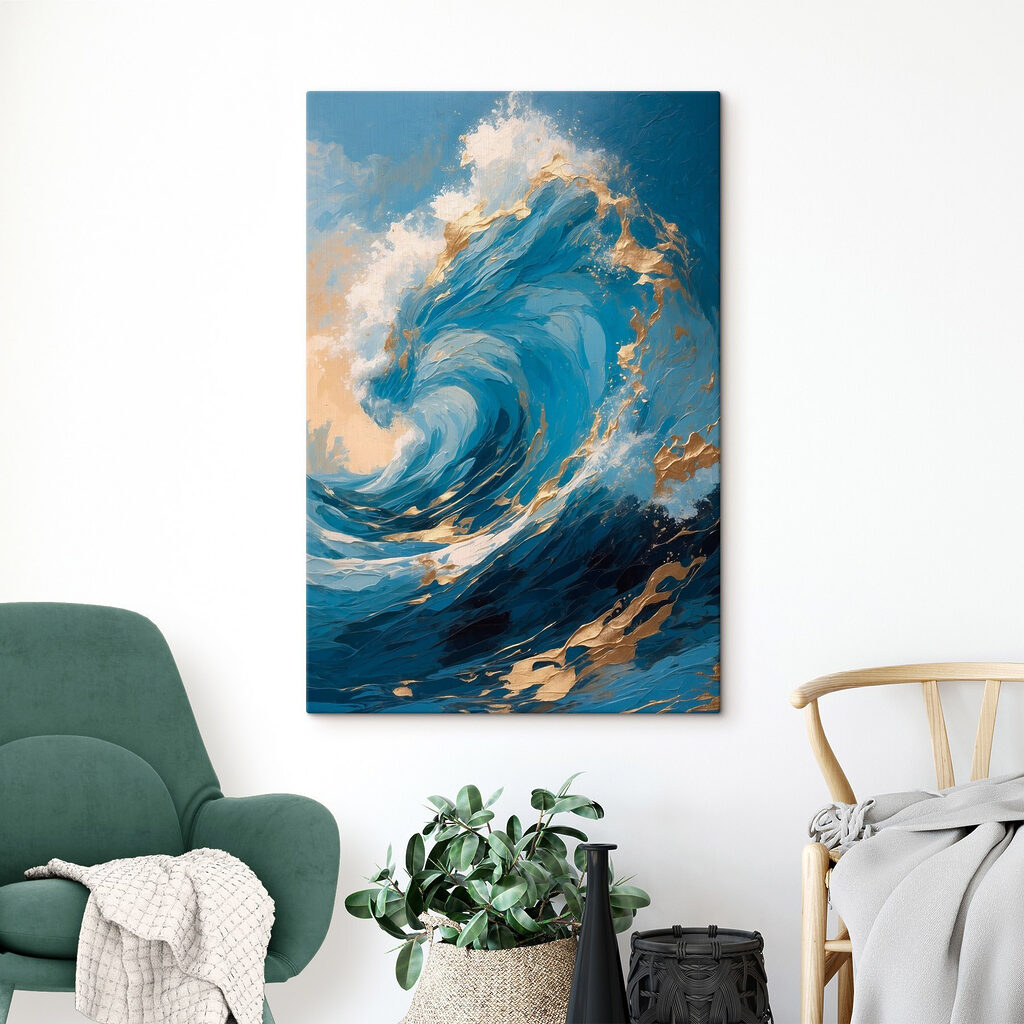 Onda blu, schiuma dorata — ambiente 2
