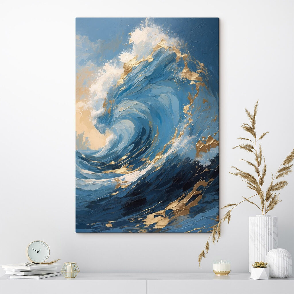 Onda blu, schiuma dorata — ambiente 3