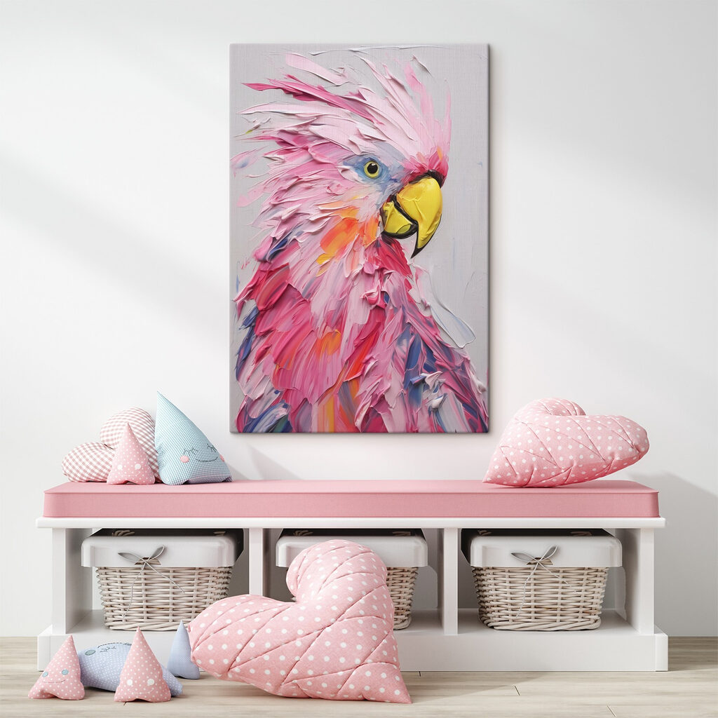 Cacatua rosa in un ambiente