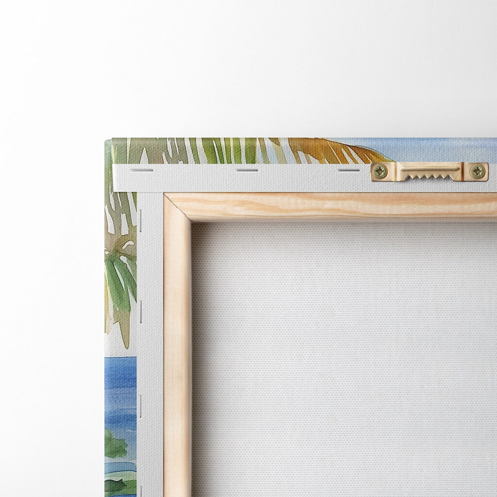 Baia tropicale con fiori — retro