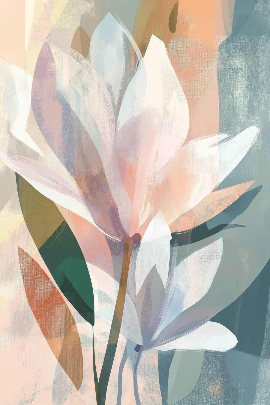 Fiore bianco e pastello — design completo