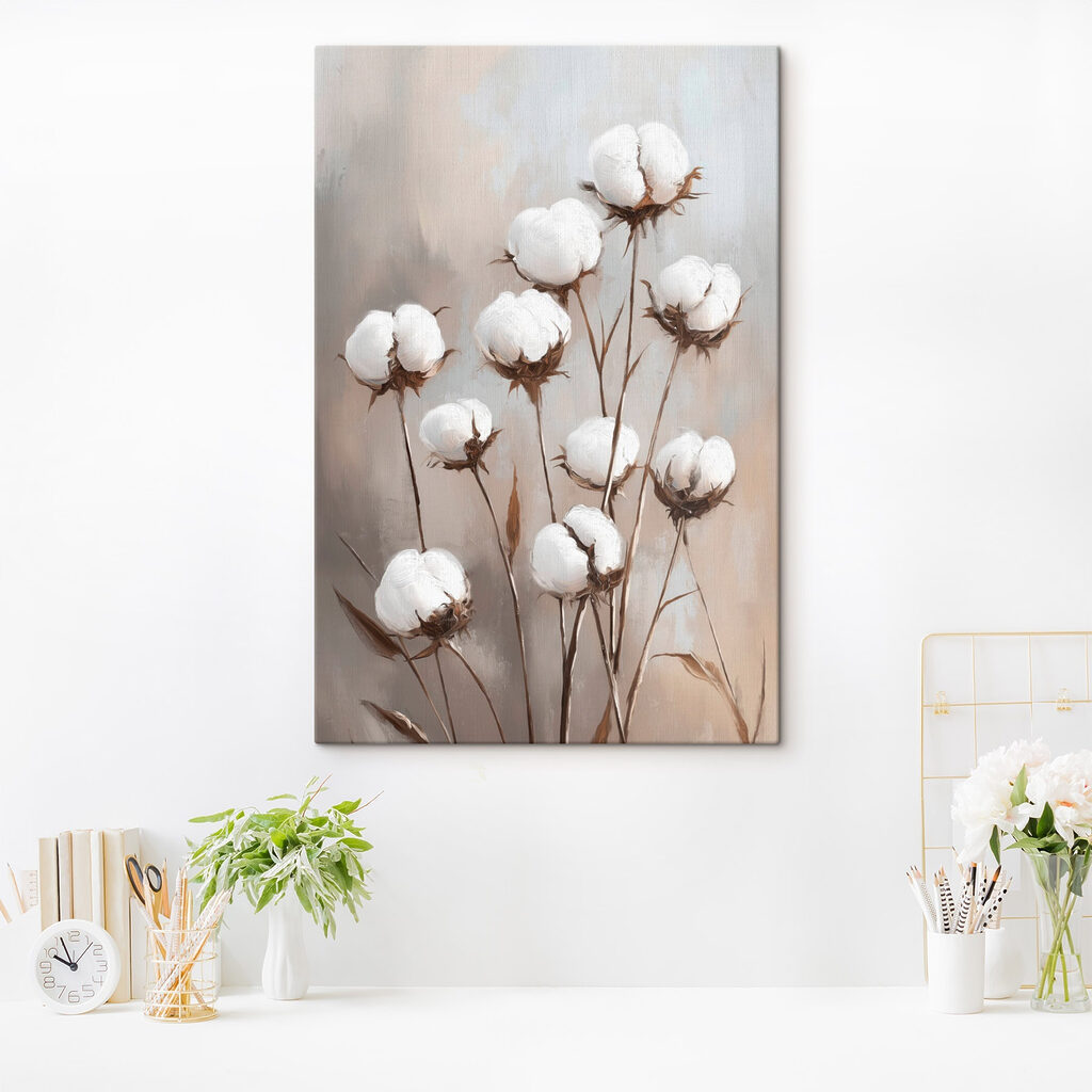 Cotone su steli bruni — ambiente 1