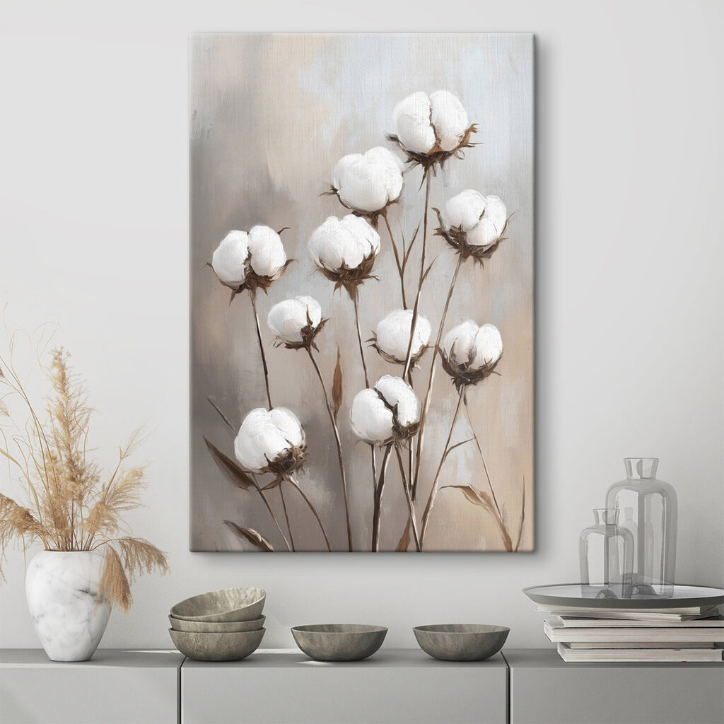 Cotone su steli bruni — ambiente 2