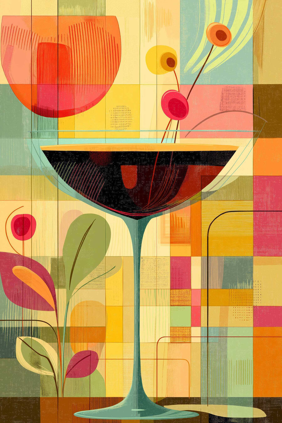 Calice in geometrie colorate — design completo