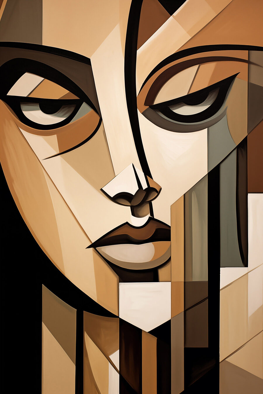 Sguardo geometrico in marrone — design completo