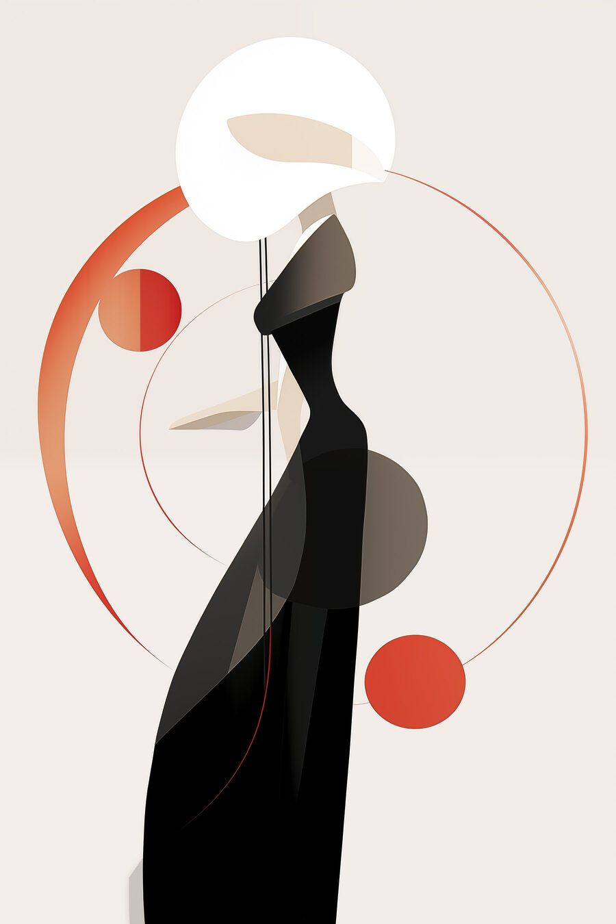 Silhouette femminile in nero — design completo