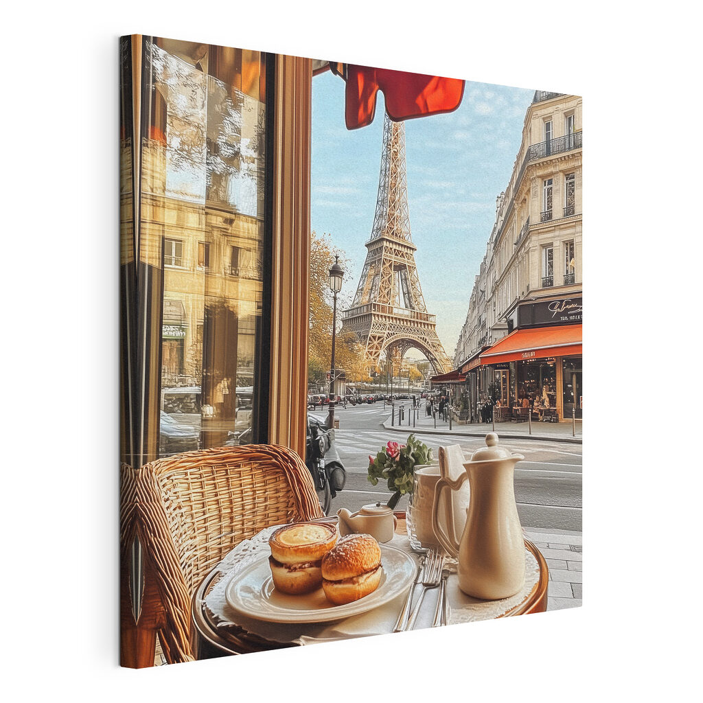 Pasticcini su Parigi, tela tesa e bordo avvolto