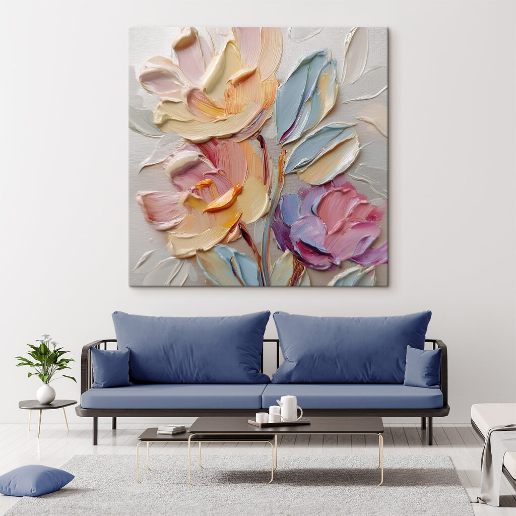 Fiori pastello con pennellate — ambiente 1