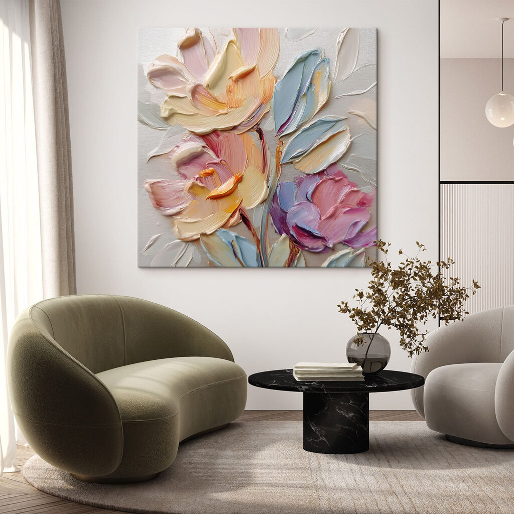 Fiori pastello con pennellate — ambiente 2