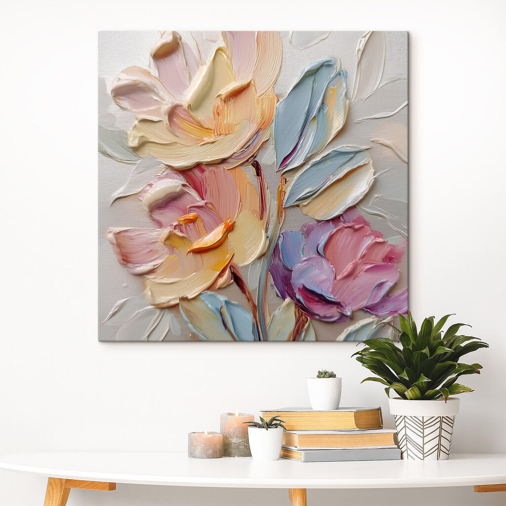 Fiori pastello con pennellate — ambiente 3