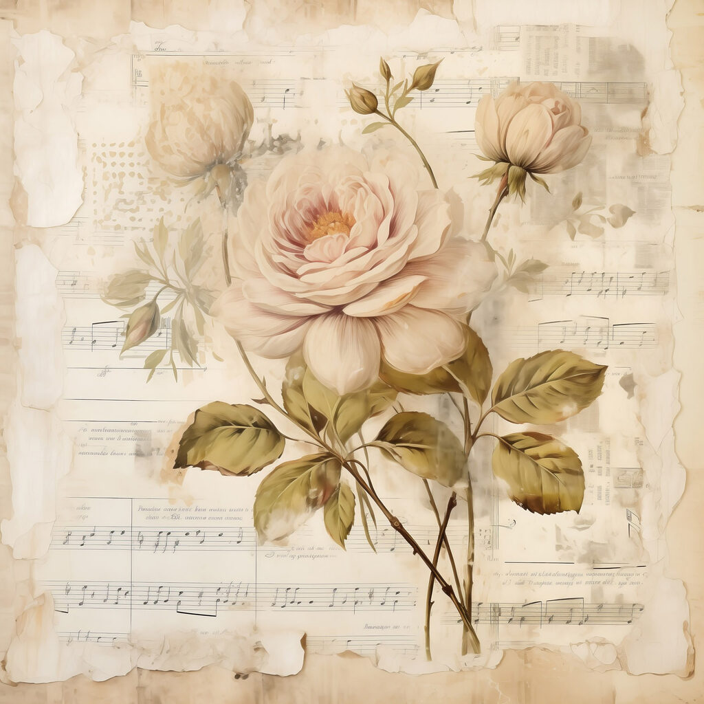 Rosa pallida su spartito — design completo